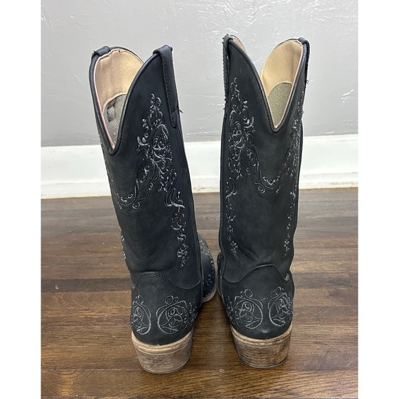 Women's Roper Riley Scroll Western Performance Boot  Size 7 Snip Toe Grey - Picture 3 of 6